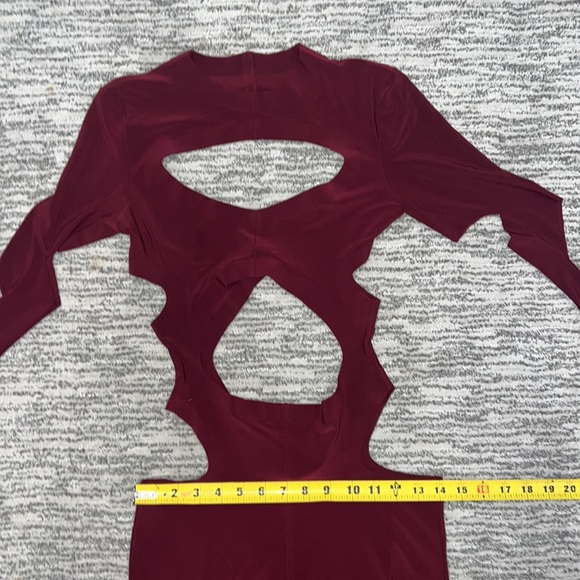 New Norma Kamali Long Sleeve Aztec Catsuit in Plum XS - Picture 8 of 16